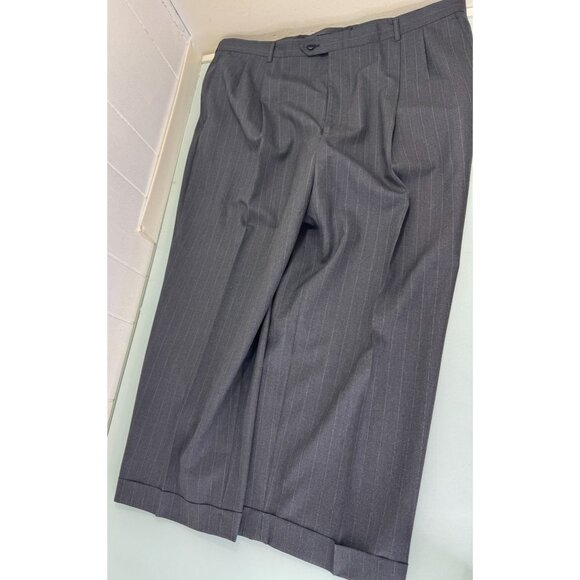 Hart Schaffner & Marx 2 Piece Suit 48R Blazer 42X26 Pants Chalk Pinstripe Gray - Picture 15 of 16